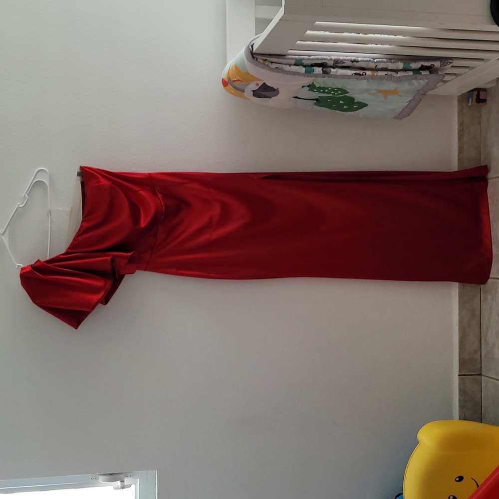 Red long dress, loundry done